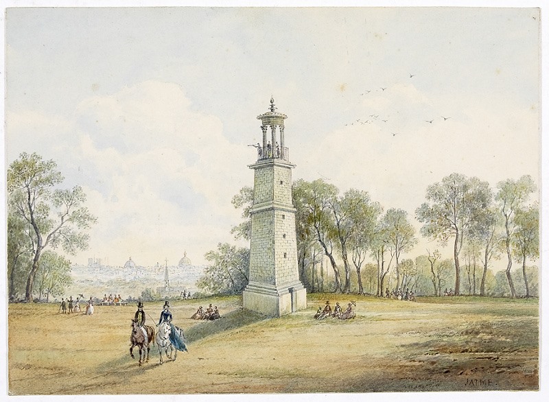 La Lanterne de Démosthène au Parc de St Cloud. Vue de Paris (Inventaire)