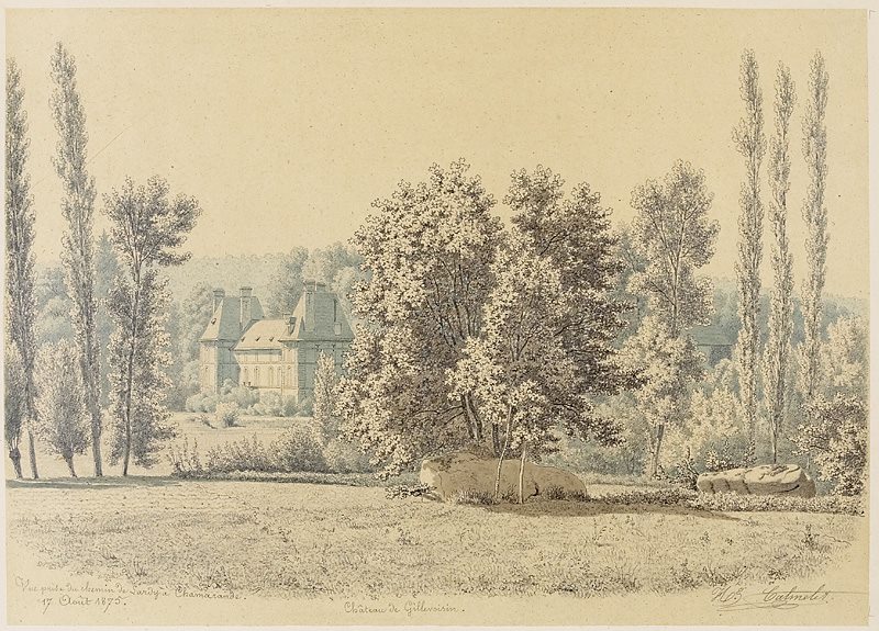 Château de Gillevoisin Vue prise du chemin de Lardy à Chamarande