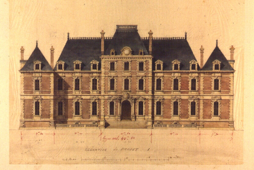 Projet 1bis. n°1 modifié, pour le château de Sceaux Elévation extérieure du projet I