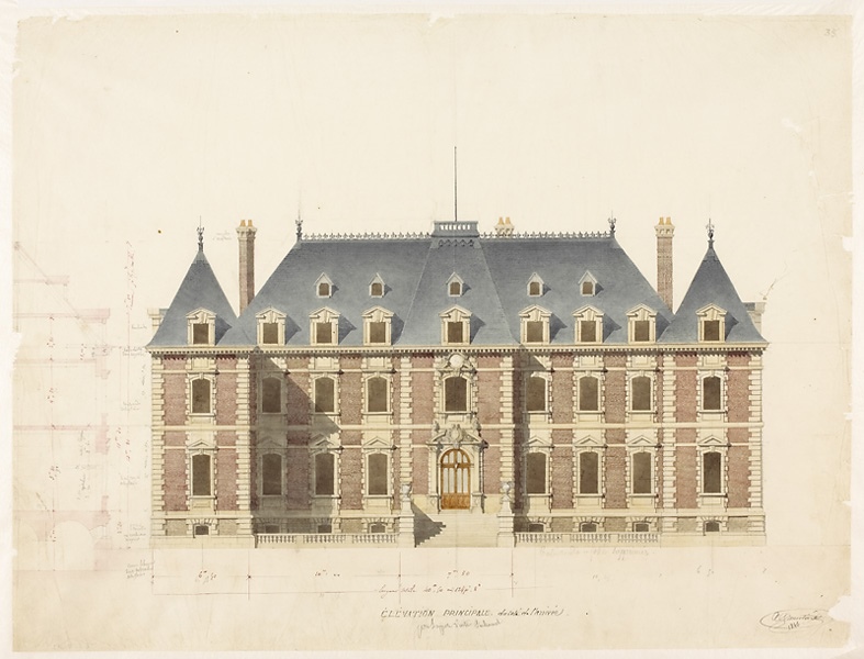 Projet pour le château de Sceaux - Elévation principale du côté de l'arrivée
