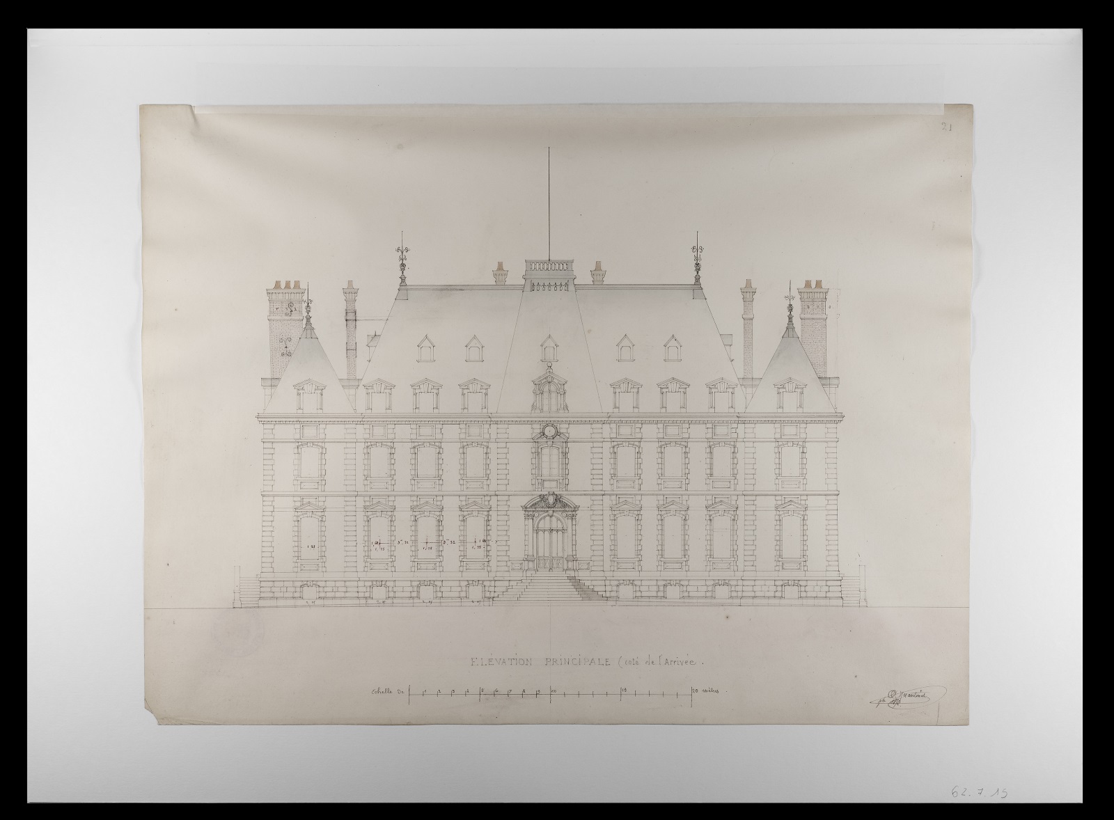Projet pour la construction du château de Sceaux - Elévation principale du côté de l'Arrivée