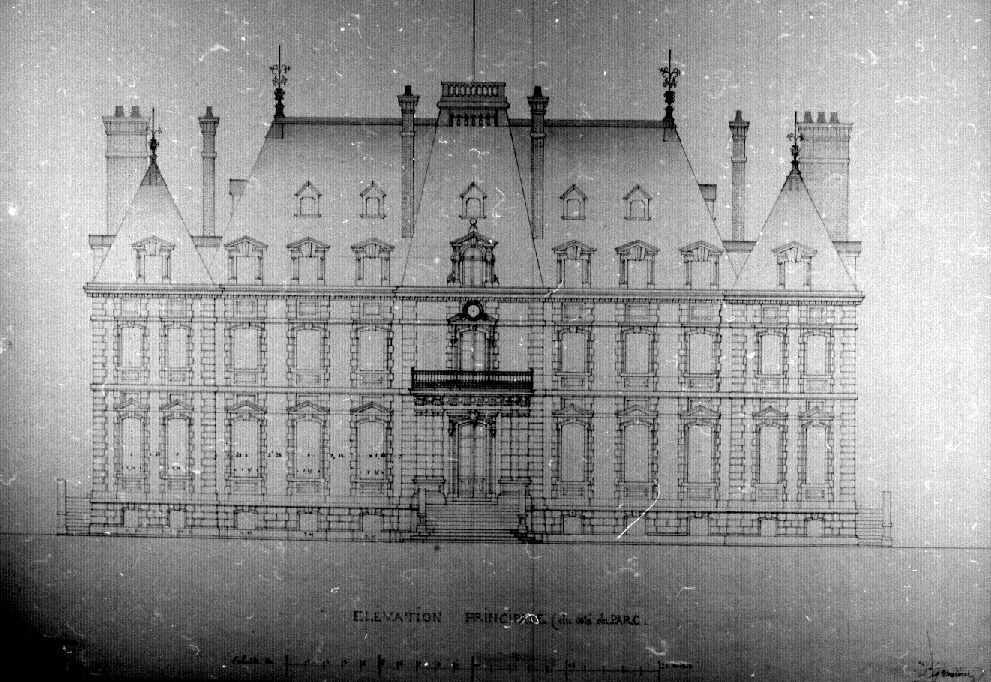 Projet pour la construction du château de Sceaux - Elévation principale du côté du parc (Titre forgé)