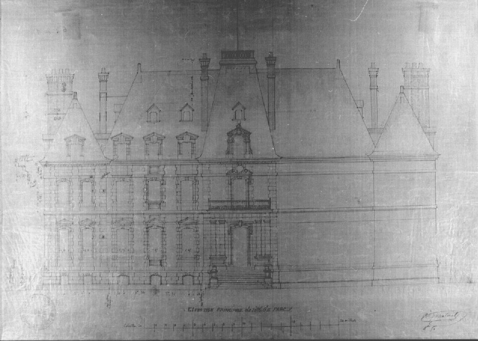 Projet pour la construction du château de Sceaux - Elévation principale du côté du parc (Titre forgé)