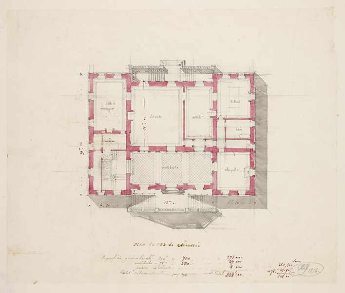 Projet N° 3 pour le château de Sceaux - Plans du rez-de-chaussée et du 1er étage