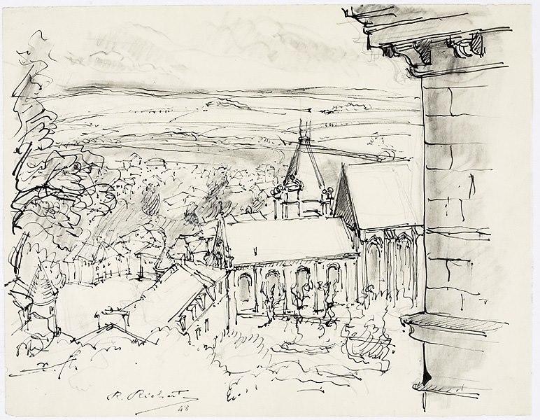 L'église d'Ecouen vue du château