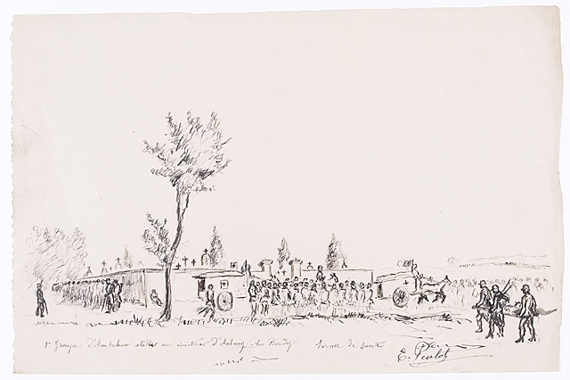 1er Groupe d'Ambulance établi au cimetière d'Aulnay les Bondy.Service de Santé.