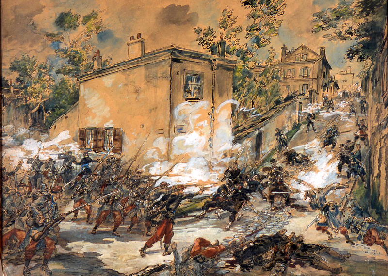 Scène de combat à Montmartre