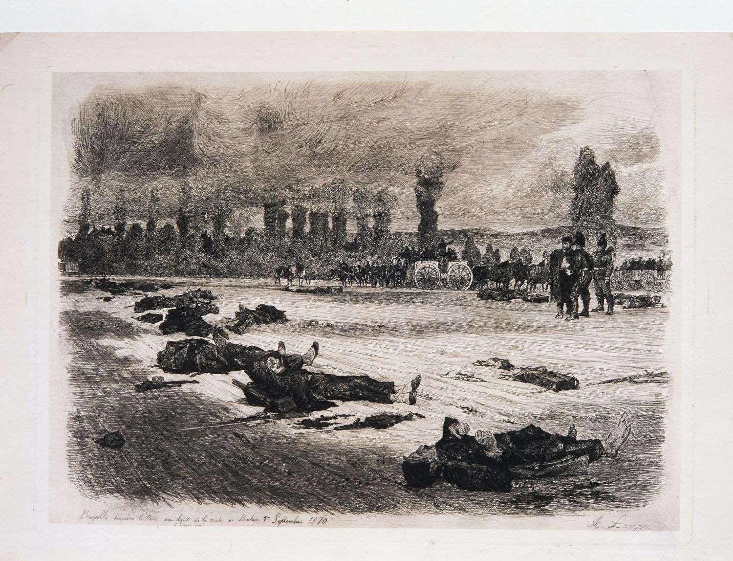 Bazeilles derrière le parc en haut de la route de Balan, 1er septembre 1870