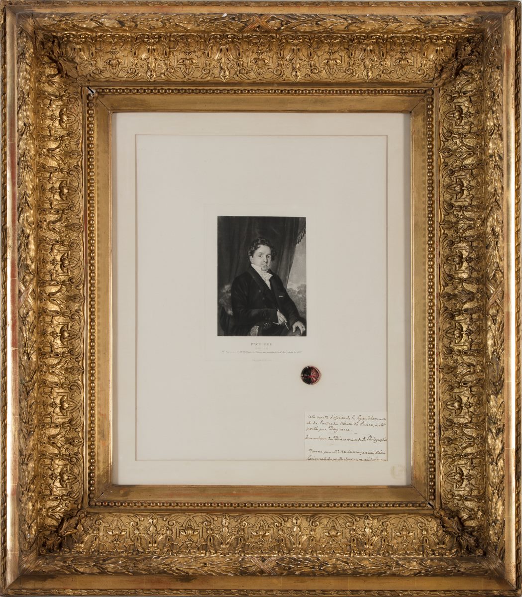 Daguerre (1787-1851) ; Portrait de Louis Daguerre avec sa rosette de la Légion d'honneur ; Rosette de la Légion d'honneur