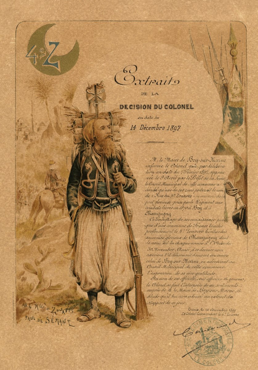 Extrait de la décision du colonel en date du 14 décembre 1897