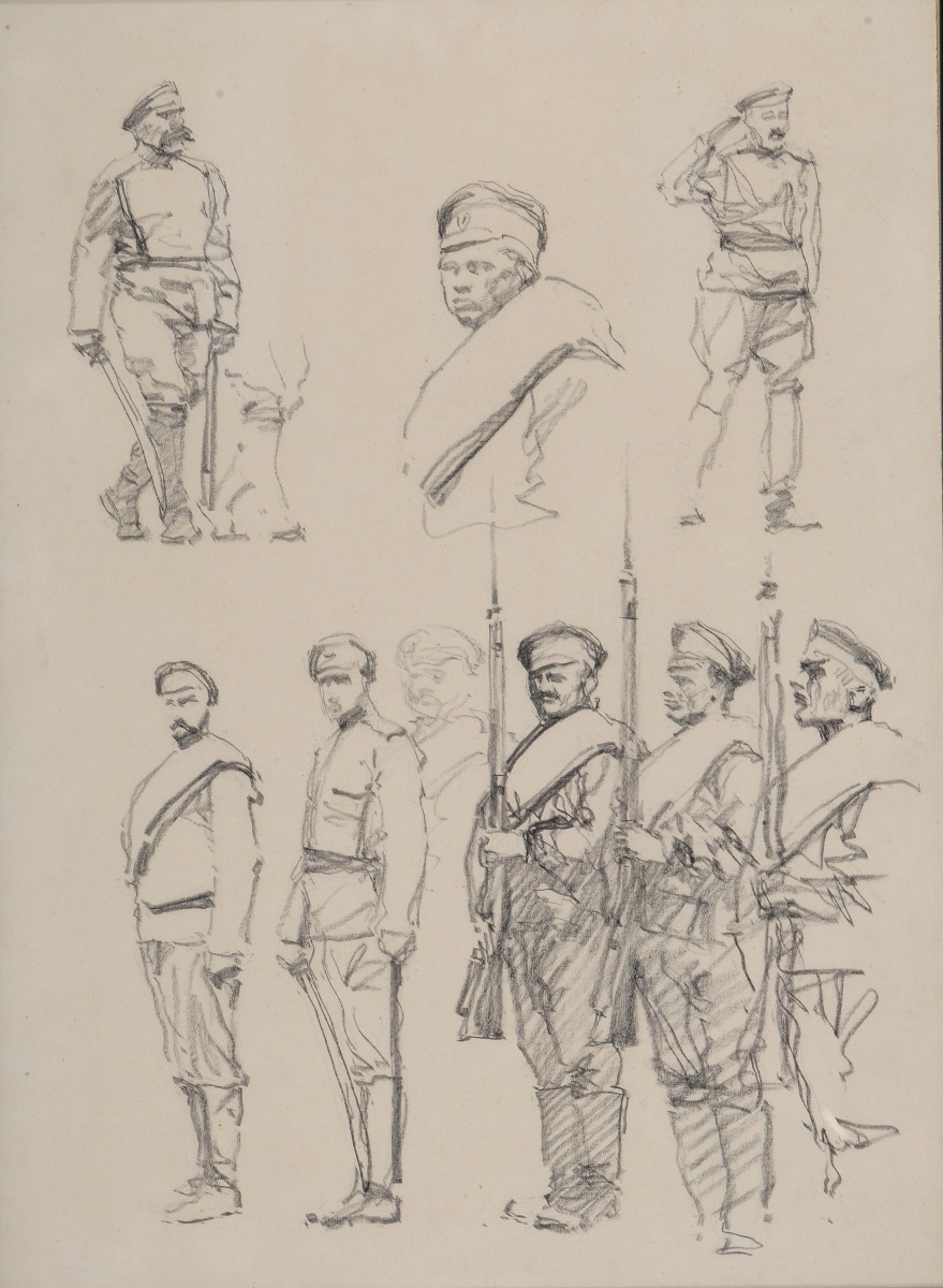 Soldats russes au garde-à-vous lors d'une revue militaire