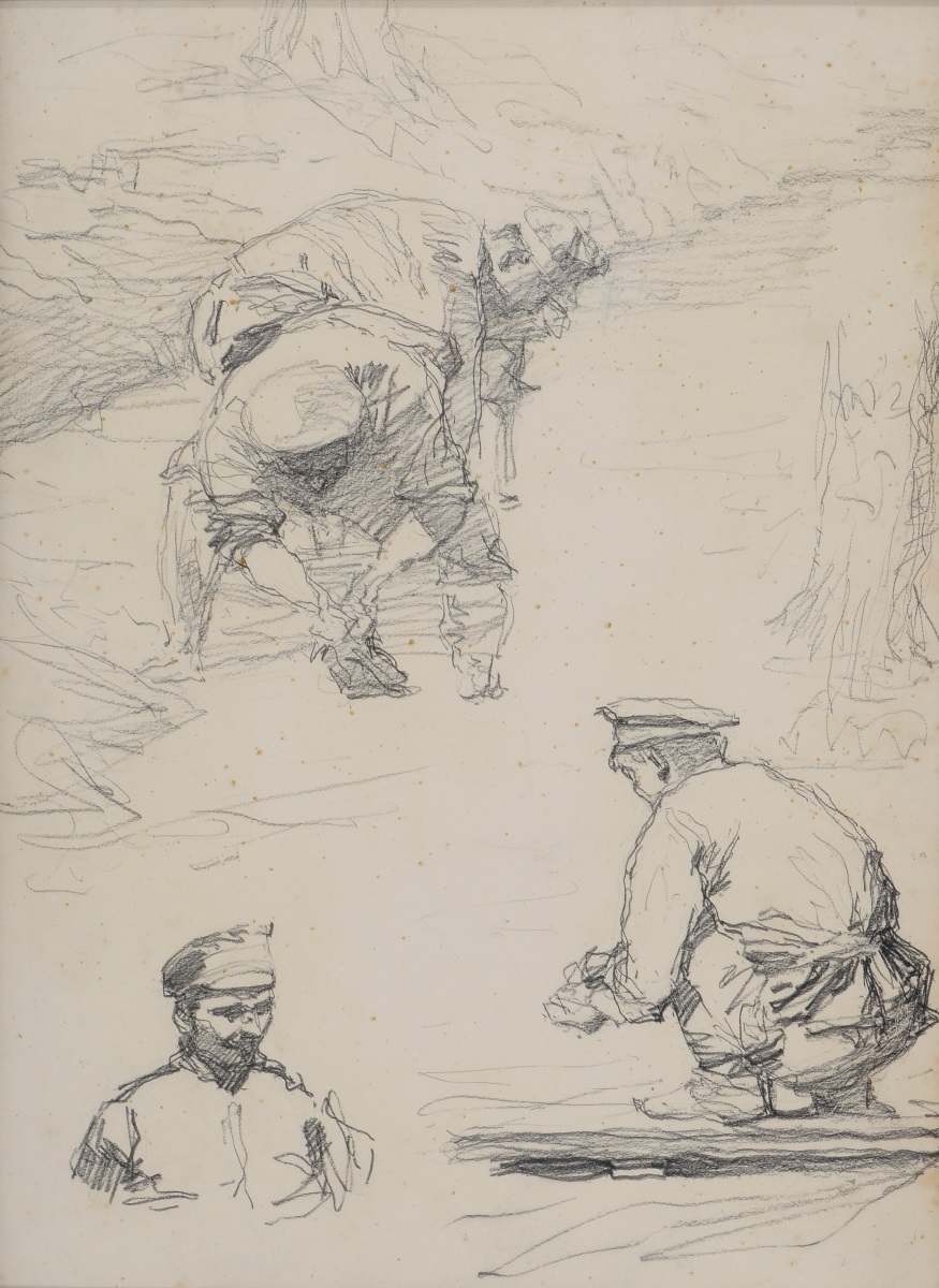 Soldats russes se lavant dans un ruisseau