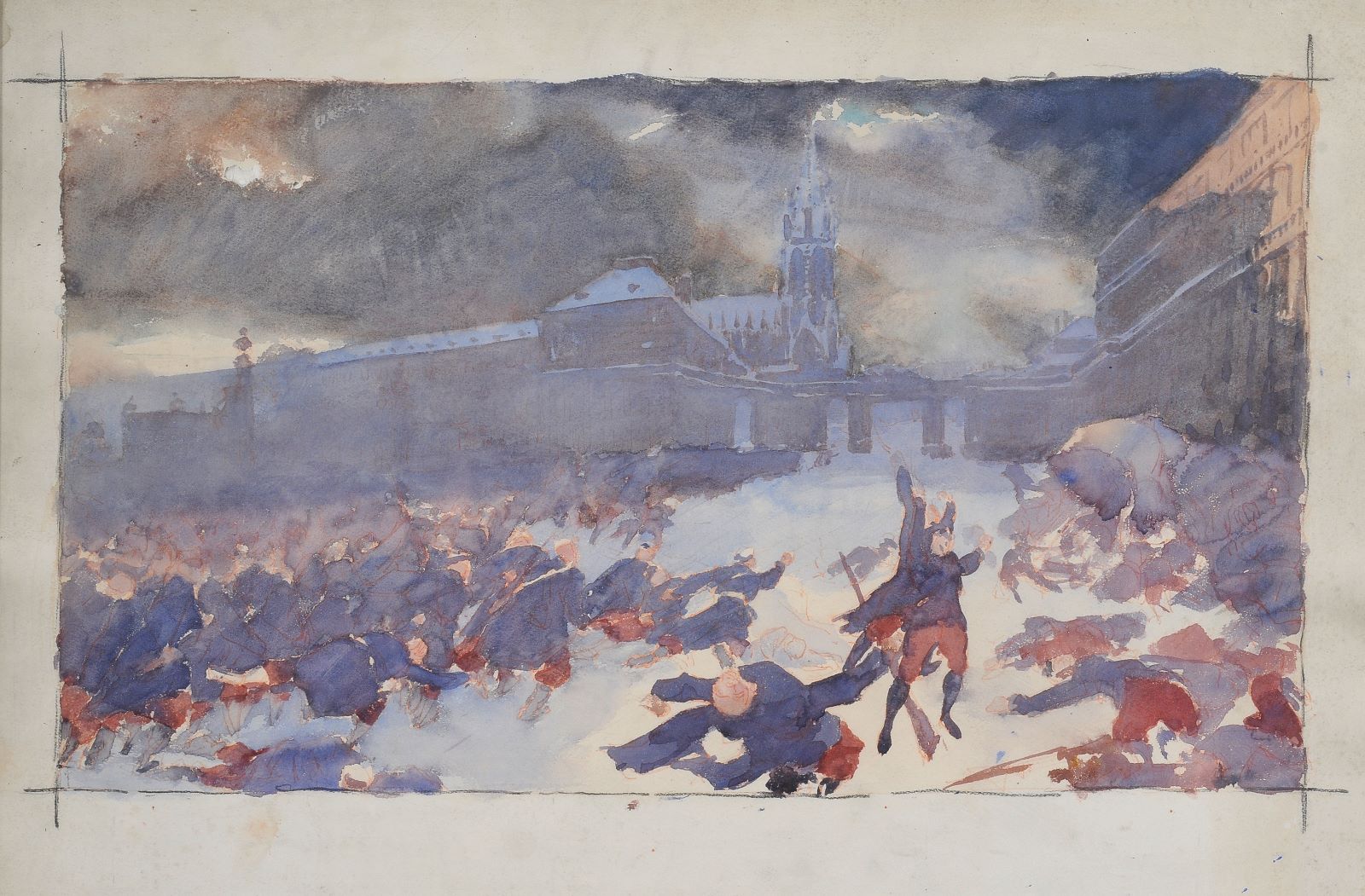 Etude pour une scène historique avec des soldats français