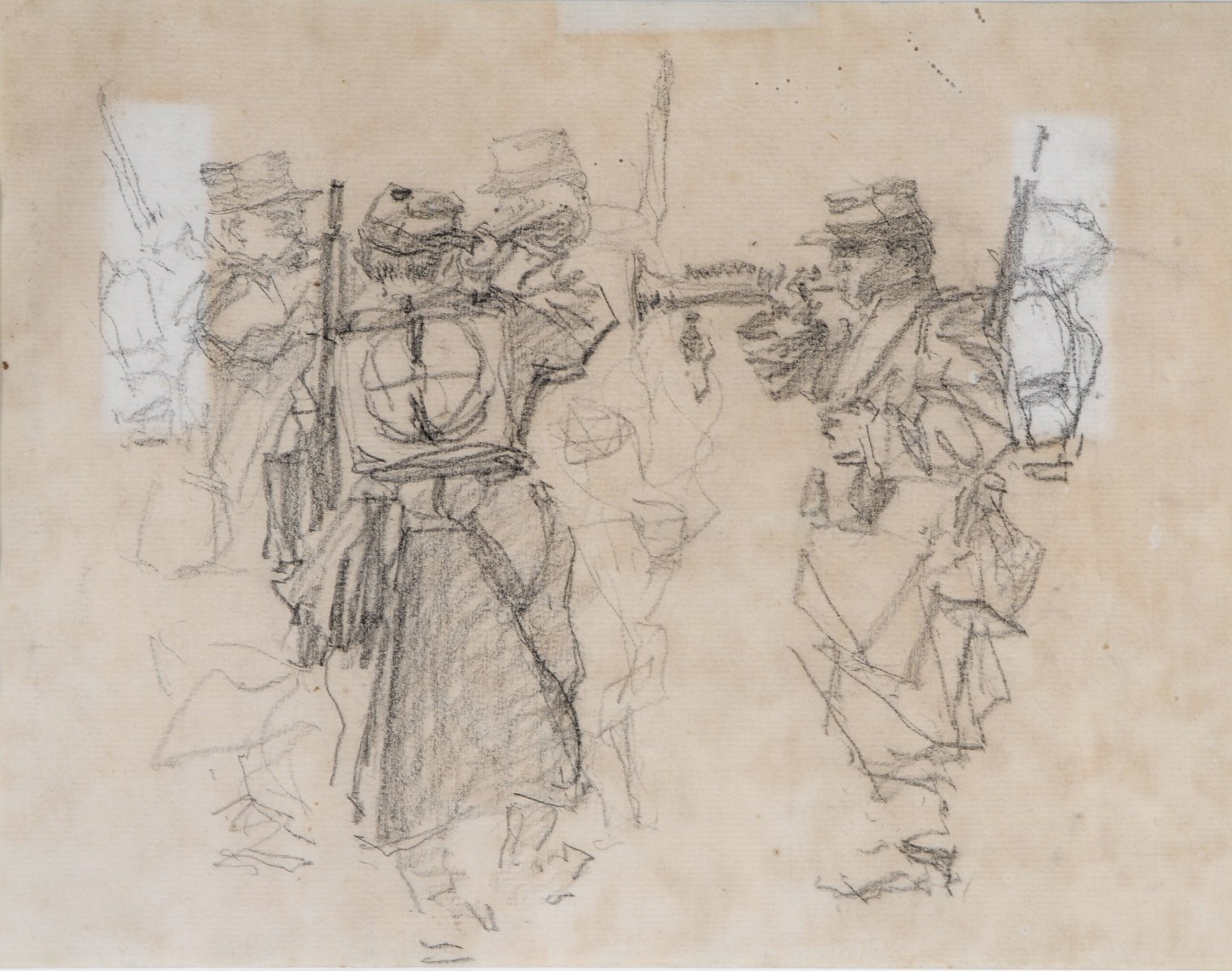 Soldats français jouant du clairon