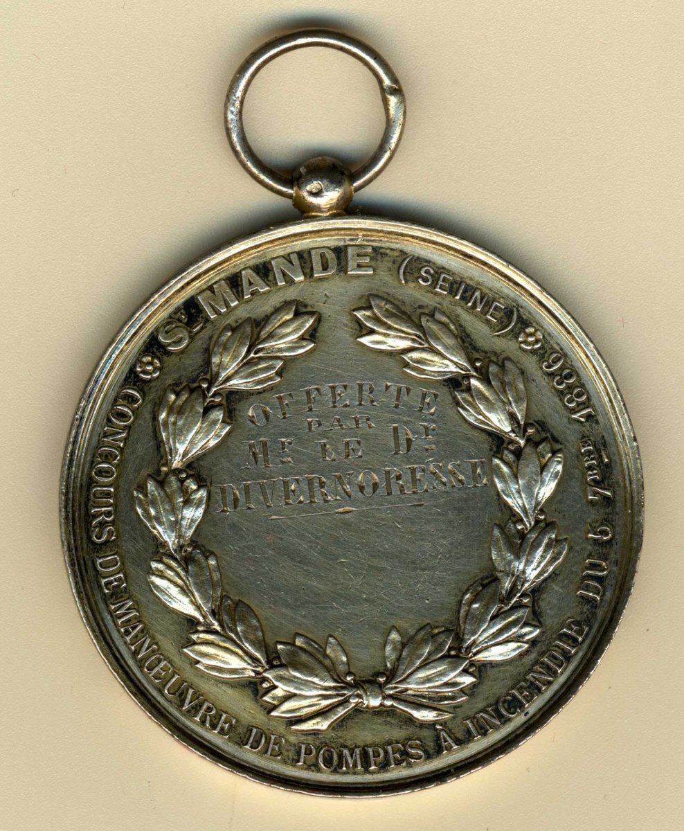médaille de concours de manoeuvre de pompes à incendie