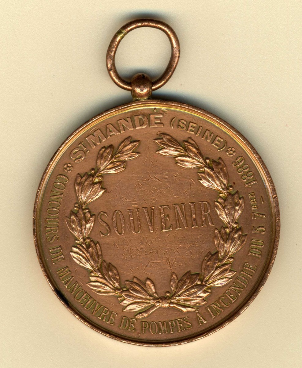 médaille de concours de manoeuvre de pompes à incendie