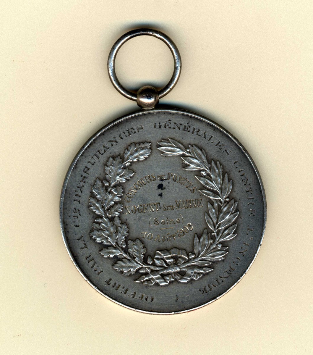 médaille de concours de manoeuvre de pompes à incendie