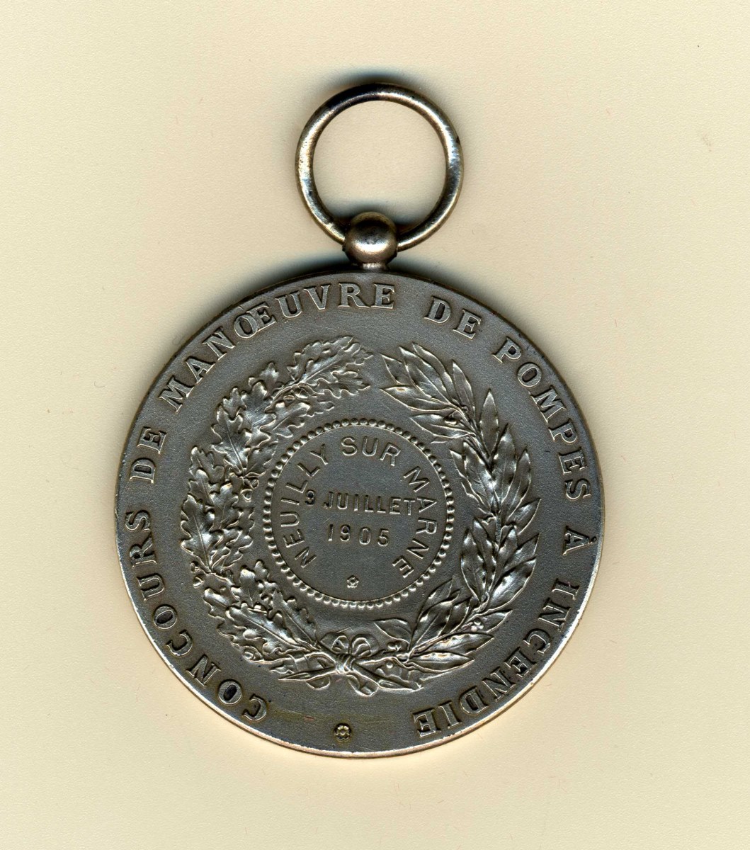 médaille de concours de manoeuvre de pompes à incendie