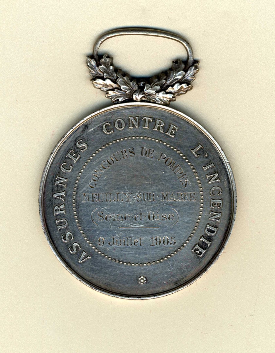 médaille de concours de manoeuvre de pompes à incendie
