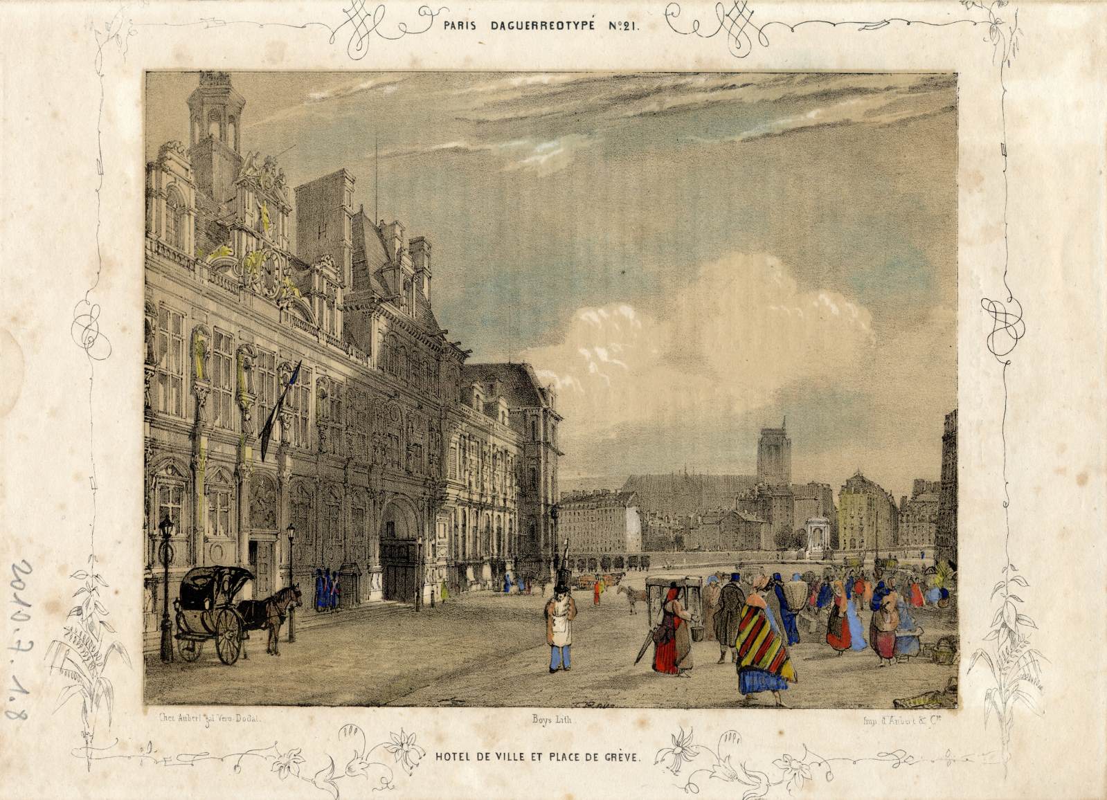 Hôtel de Ville et place de Grève ; Paris et ses environs reproduits par le daguerréotype