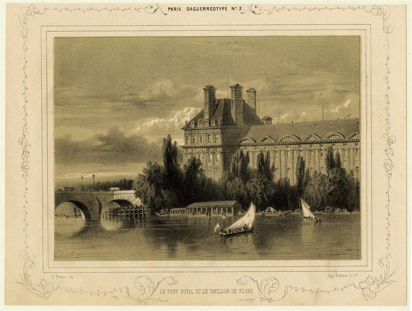 Le Pont Royal et le pavillon de Flore ; Paris et ses environs reproduits par le daguerréotype