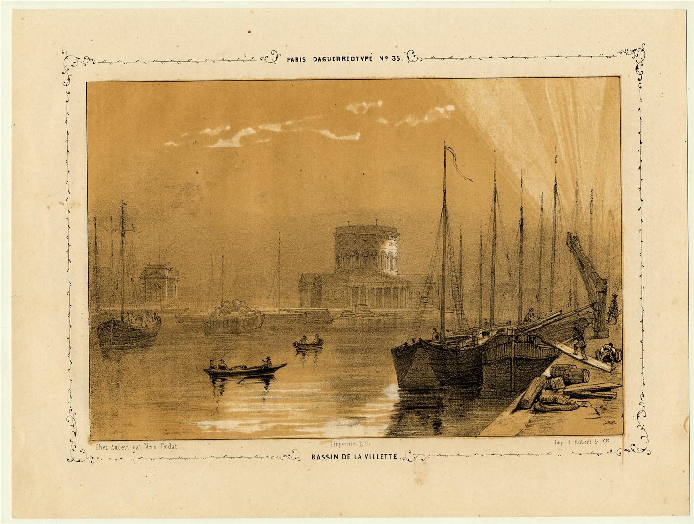 Bassin de la Villette ; Paris et ses environs reproduits par le daguerréotype