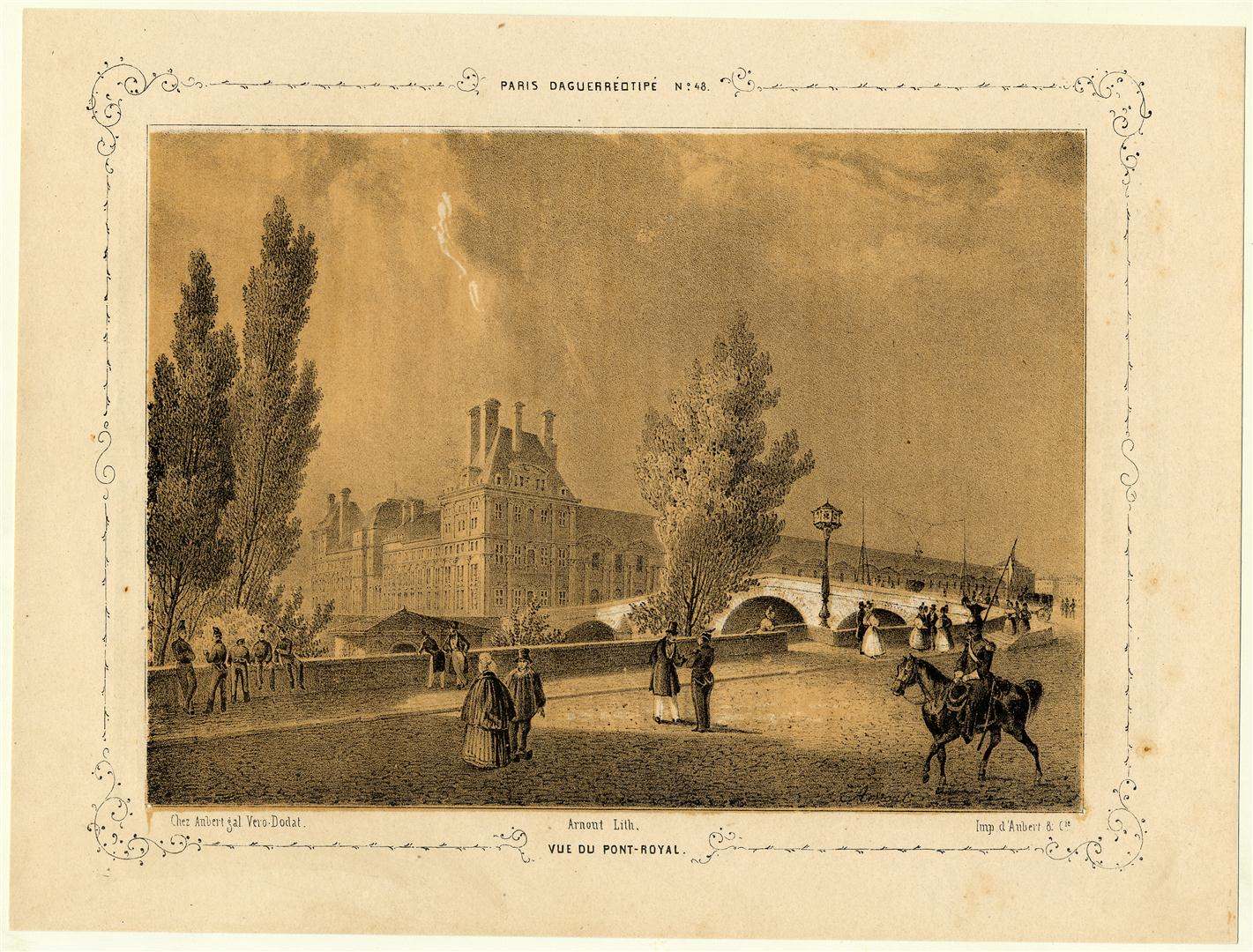 Vue du Pont Royal ; Paris et ses environs reproduits par le daguerréotype