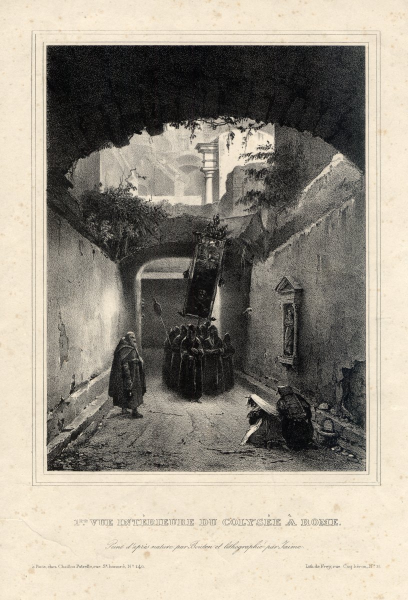 Première vue intérieure du Colysée à Rome