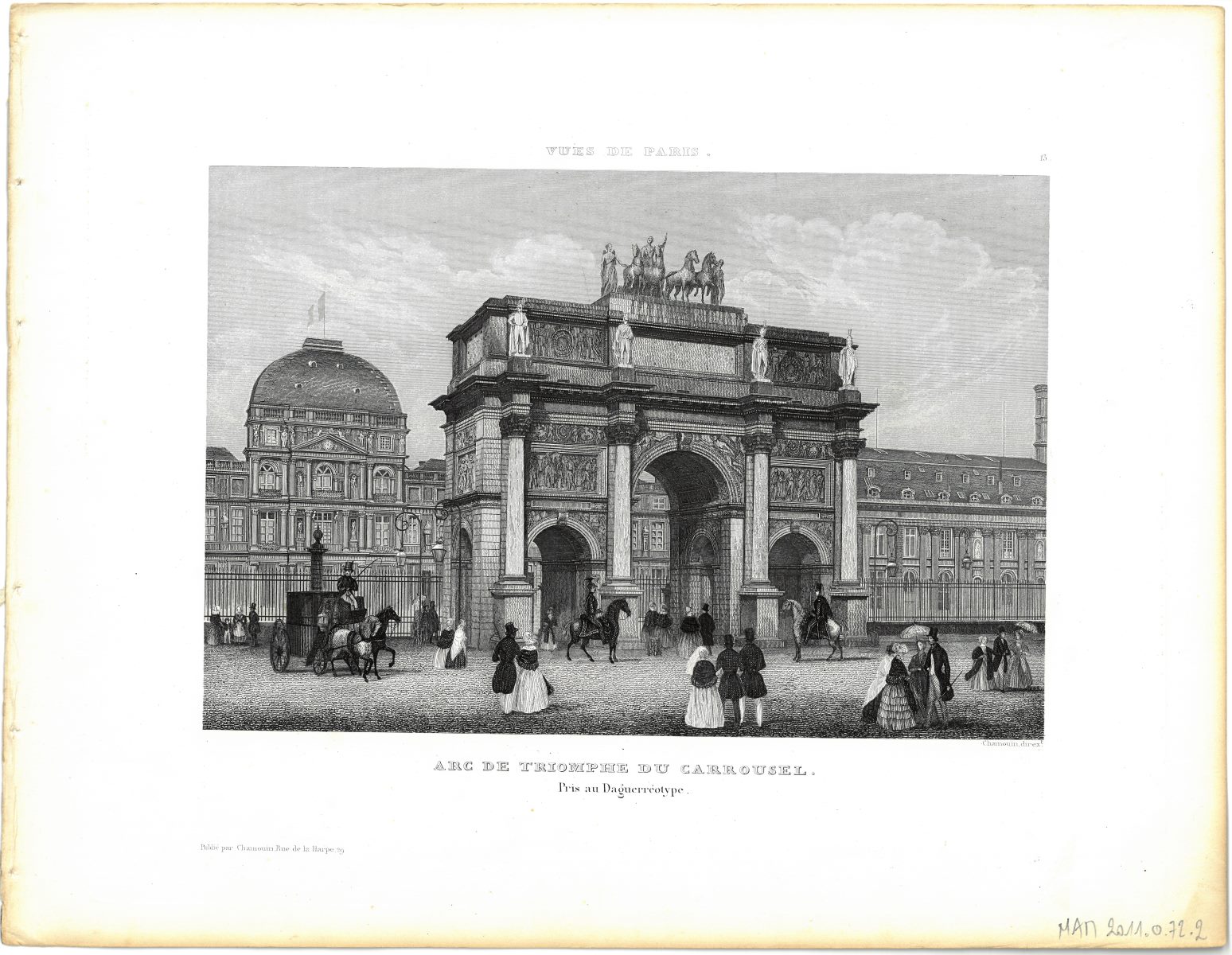 Arc de triomphe du Carrousel. Pris au daguerréotype