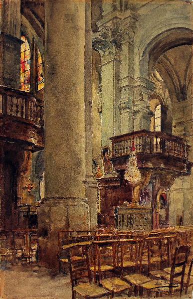 Intérieur de l'église Saint-Maclou, Pontoise (?)