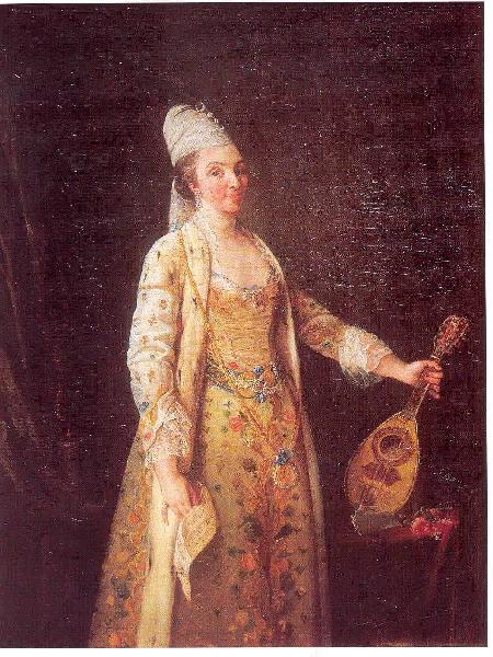 Portrait de madame Louis Chénier en costume grec ou en costume de mariée