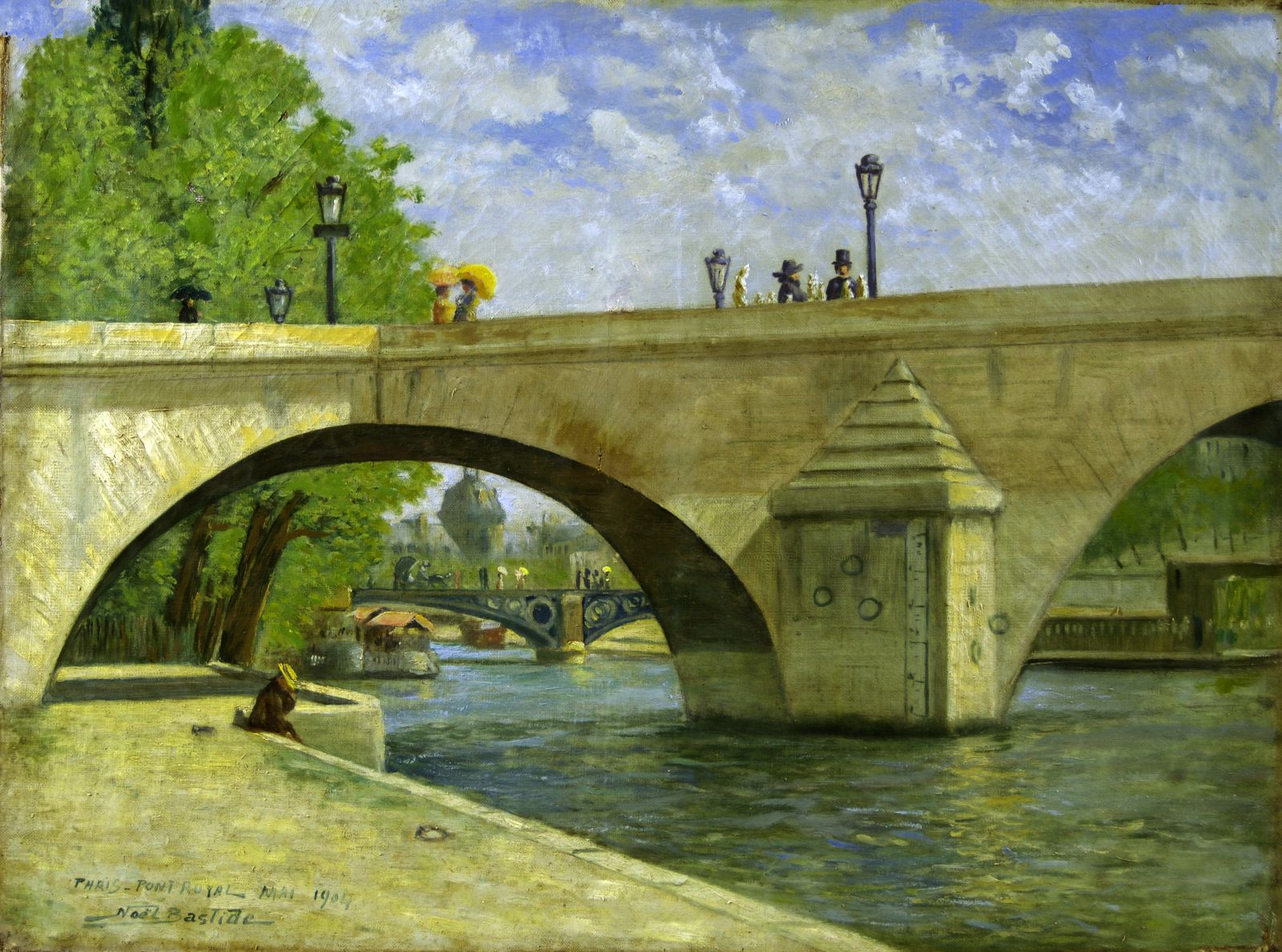 Le pont royal à Paris: effet d'après-midi