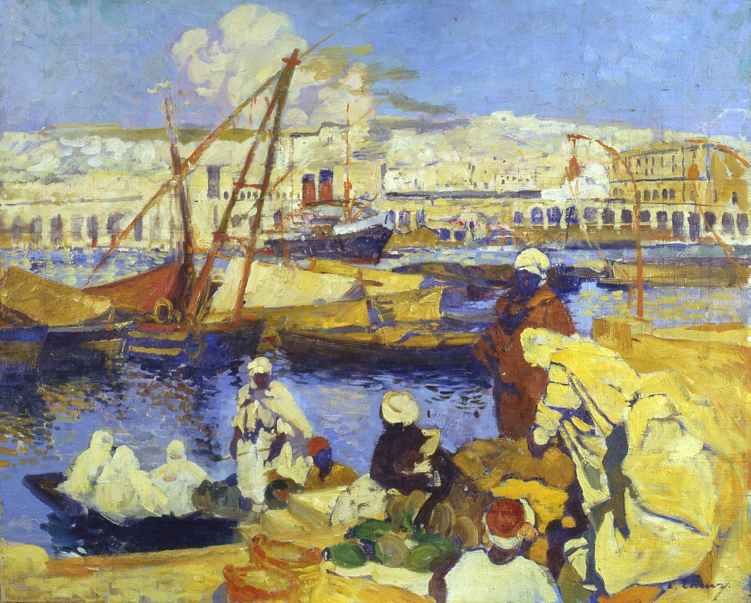 Embarquement au port d'Alger