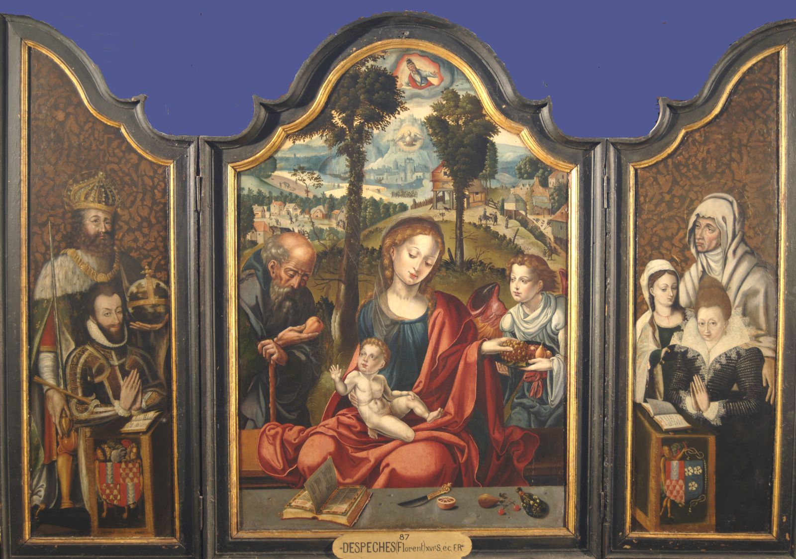 La Sainte Famille avec donateurs