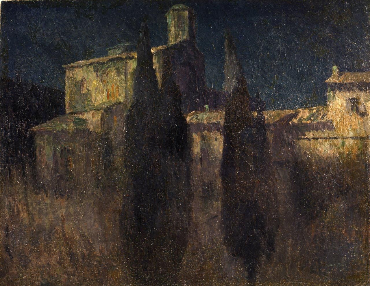 Abbaye de Fontfroide. Effet de nuit