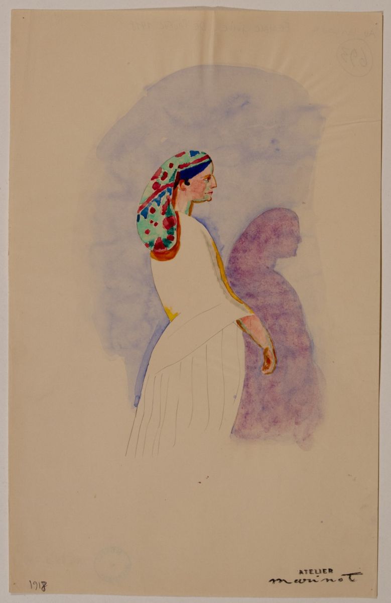 Au Maroc, femme juive de profil (titre inscrit)