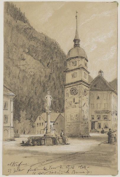 Altorf, fontaine et tour de Guillaume Tell