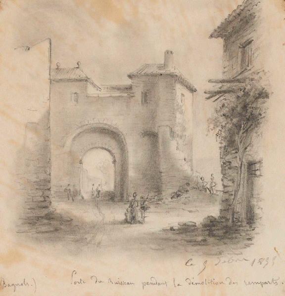 Porte du ruisseau pendant la démolition des remparts
