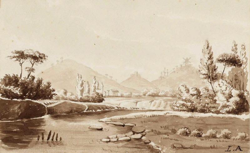 La rivière devant le village