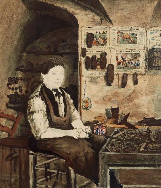 Cordonnier dans son atelier