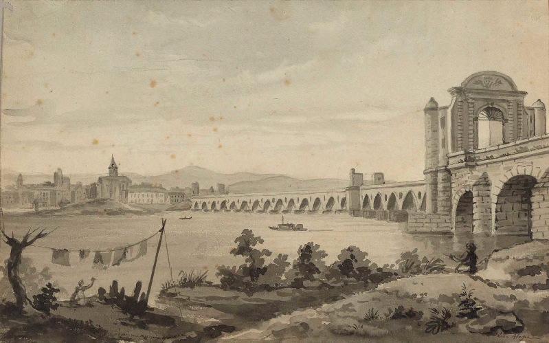 Le pont de Pont-Saint-Esprit d'après une ancienne gravure