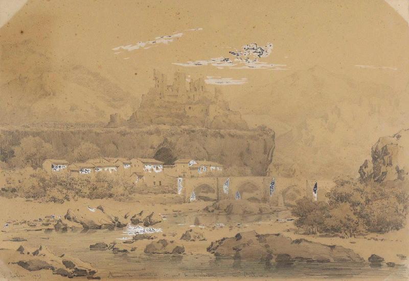 Ruines de Ventadour et pont de la Beaume sur l'Ardèche