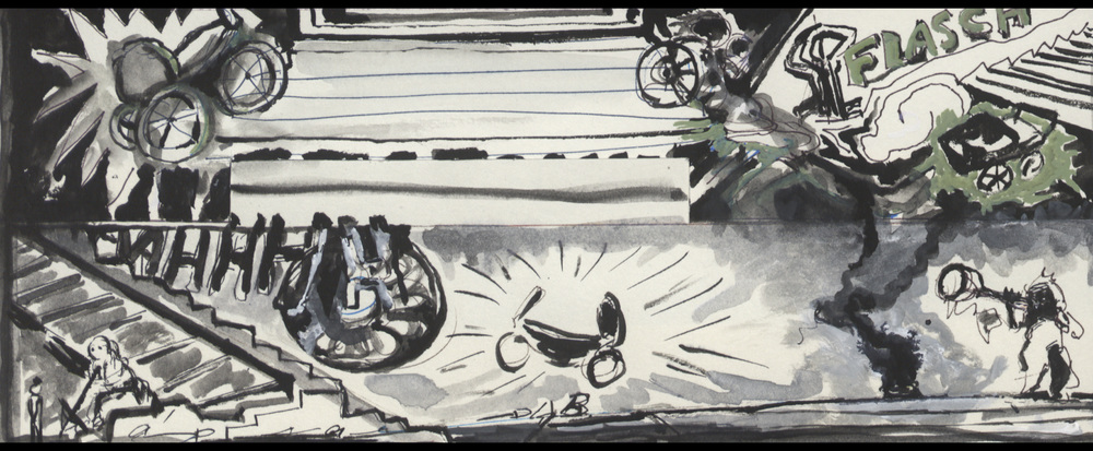 Originaux des "Bannières" de l'exposition Valérie Favre à Carré d'Art