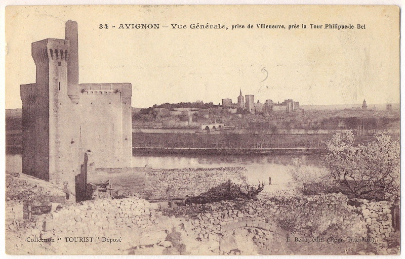 Avignon - Vue générale, prise de Villeneuve, près la Tour Philippe-le-Bel