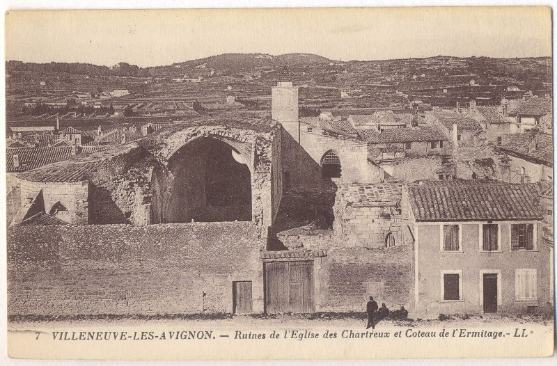 Villeneuve-lès-Avignon - Ruines de l'Eglise des Chartreux et Coteau de l'Ermitage