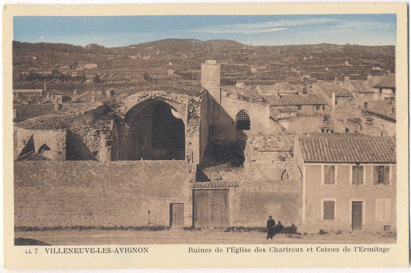 Villeneuve-lès-Avignon - Ruines de l'Eglise des Chartreux et Coteau de l'Ermitage