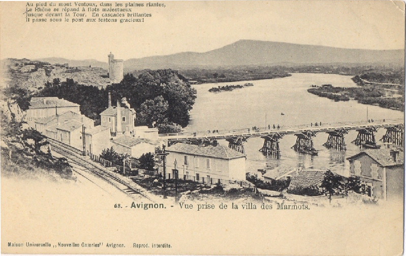 Villeneuve-les Avignon : Rhône et mont Ventoux