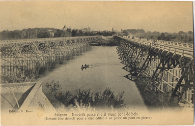 Villeneuve-lès Avignon : pont de bois - passerelle