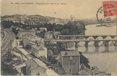Villeneuve-lès Avignon : pont de bois - passerelle