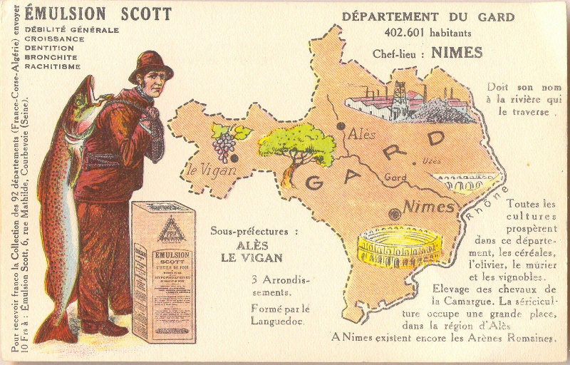 Villeneuve-lès-Avignon : carte du Gard et dessins
